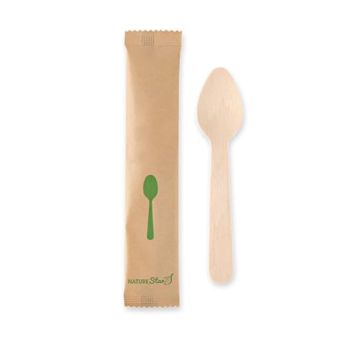 500 Stück NATUREStar Bio Kaffeelöffel | Holz FSC® 100%, wachsbeschichtet, natur, L: 11cm, B: 2,4cm, Kaffeelöffel aus Holz, Einweglöffel, Einmallöffel von FRANZ MENSCH