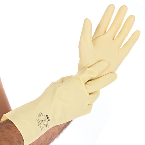 FRANZ MENSCH 1 Stück Chemikalienschutzhandschuhe Satin | Latex, Packung, natur, 10/XL, L: 30cm, Chemikalien Schutz Handschuhe, Chemie Handschuhe von FRANZ MENSCH