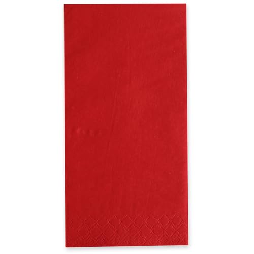 FRANZ MENSCH 1000 Stück Hygostar Servietten Eleganza, 40 x 40 cm, 3-lagig, 1/8 Falz | Zellulose, FSC®-Mix, rot, L: 40cm, B: 40cm, Servietten, Einwegserviette, Tischservietten von FRANZ MENSCH