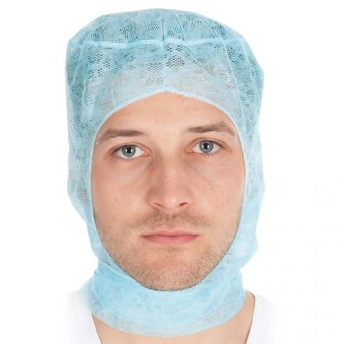 FRANZ MENSCH 120 Stück Hygostar Astrohauben Bild | Viskose-Keyback, Packung, blau, Einheitsgröße, Astronautenhaube mit eingearbeitetem Mundschutz mit Nasenbügel, 2-Lagig, Leicht und Luftdurchlässig von FRANZ MENSCH