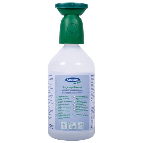 6 Stück Actiomedic Gramm Medical ACTIOMEDIC® Augenspülflasche mit Natriumchloridlösung 0,9%, transparent, V: 0,5l, Augenspülflasche, Augenspülung, Spüllösung von FRANZ MENSCH