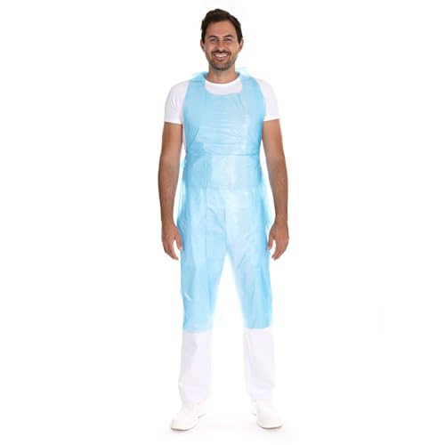 FRANZ MENSCH 1000 Stück Hygonorm Einwegschürzen ca. 12 my | HDPE, blau, 12my, L: 125cm, B: 70cm, Einwegschürzen, Plastikschürzen, Einmalschürzen von FRANZ MENSCH
