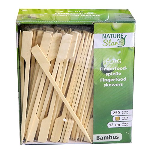 FRANZ MENSCH NatureStar Bio Fingerfood-Spieße Flag, Natur, 90 mm | Bambus, 6000 Stück (24 x 250 Stück), Grillspieße, Party Picker für Snacks und Häppchen von FRANZ MENSCH