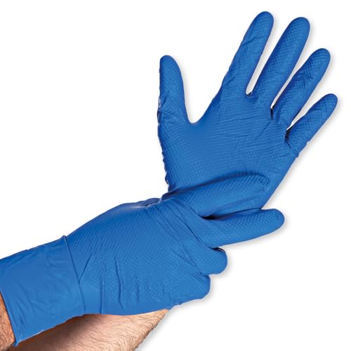 FRANZ MENSCH 50 Stück Nitrilhandschuhe Power Grip Long Extra | puderfrei, Packung, blau, 12/XXXL, L: 30cm, Einmalhandschuhe, Gastronomiehandschuhe, Industriehandschuhe, Montagehandschuhe FRANZ MENSCH 50 Stück Nitrilhandschuhe Power Grip Long Extra | puderfrei, Packung, blau, 12/XXXL, L: 30cm, Einmalhandschuhe, Gastronomiehandschuhe, Industriehandschuhe, Montagehandschuhe von FRANZ MENSCH