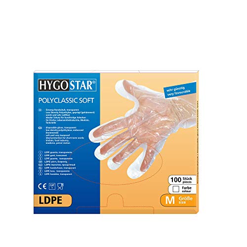 Hygostar LDPE Handschuhe POLYCLASSIC SOFT transparent, gehämmert, Größe M von FRANZ MENSCH