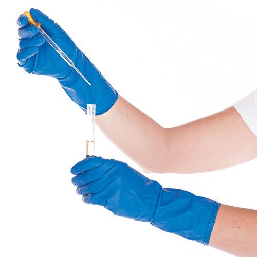 Hygostar Latexhandschuh HIGH RISK blau XL 28 cm, puderfrei Hygostar Latexhandschuh HIGH RISK blau XL 28 cm, puderfrei von FRANZ MENSCH