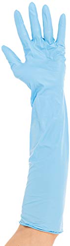 Hygostar Nitrilhandschuh EXTRA SAFE SUPERLONG blau XL 40 cm, puderfrei von FRANZ MENSCH