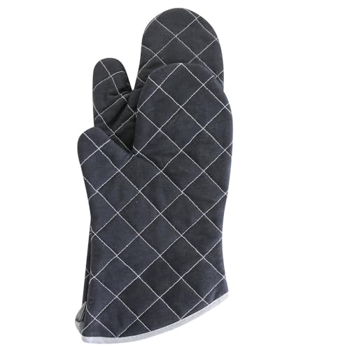 FRANZ MENSCH 1 Stück Hygostar Hitzeschutzhandschuhe Flamestar | Canvas, Packung, schwarz, L: 44cm, Einheitsgröße, Hitzeschutzhandschuhe, Grillhandschuhe, Ofenhandschuhe von FRANZ MENSCH