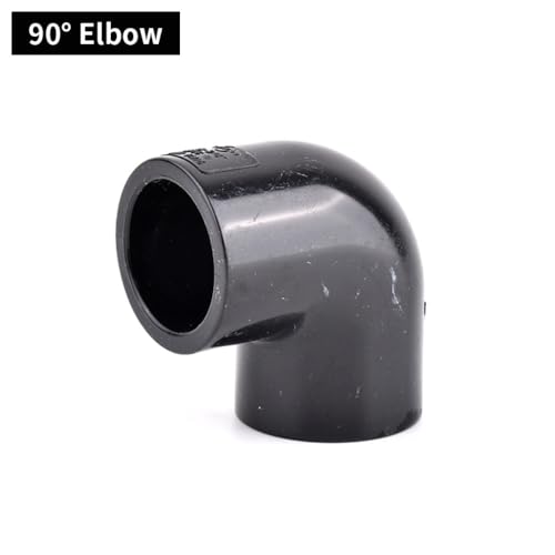 1 Stück 16~50mm Schwarz PVC-Rohrverbinder Gerader Winkel T-Stück Verbindungen Aquarium Drainagerohr Armaturen Gartenbewässerung DIY Zubehör(90 Degree elbow,Black 32mm) von FRAOMHFW