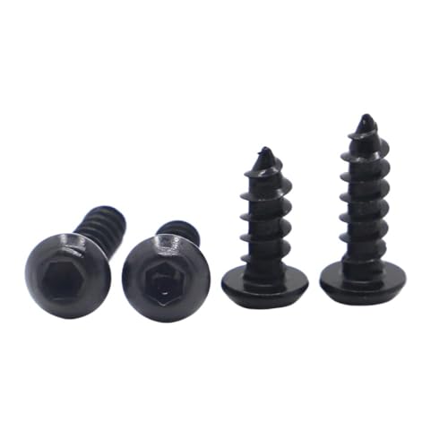 10–50 Stück selbstschneidende Schrauben aus schwarzem Kohlenstoffstahl der Güteklasse 8.8, Flachrundkopf, Innensechskant, M2, M2.5, M3, M4, M5, M6(5mm,M2.5 50pcs) von FRAOMHFW