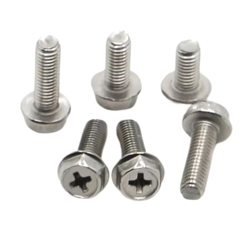 304 Edelstahl Kreuzschlitz Außen Außen Sechskant Sechskantkopf Kappe Flansch Bolzen Schraube M4 M5 M6(20mm,M4 10pcs) von FRAOMHFW