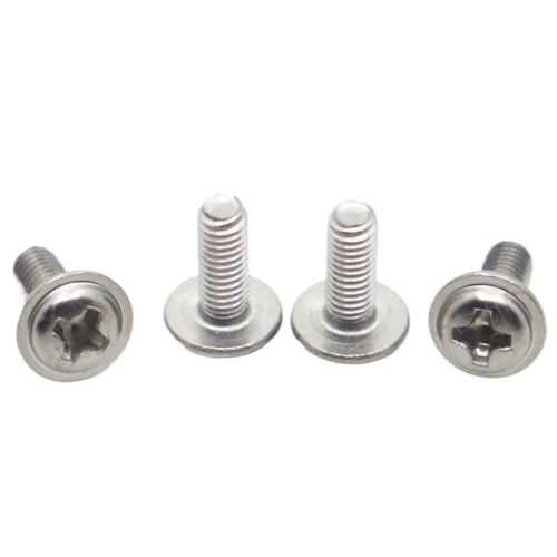 5–50 Stück DIN967 304 Edelstahl PWM Kreuzschlitzschrauben mit Unterlegscheibe, gepolsterter Kragen, Schraubenbolzen M2 M2.5 M3 M4 M5 M6(16mm,M5 10pcs) von FRAOMHFW