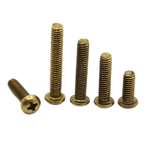 5–50 Stück GB819 Kreuzschlitz-Flachkopf-Maschinenschrauben aus massivem Messing, Kupfer, M2, M2,5, M3, M4, M5, M6, Kreuzschlitz-Senkkopf-Schraubenbolzen(Pan Head,5MM_M2.5 50PCS) von FRAOMHFW
