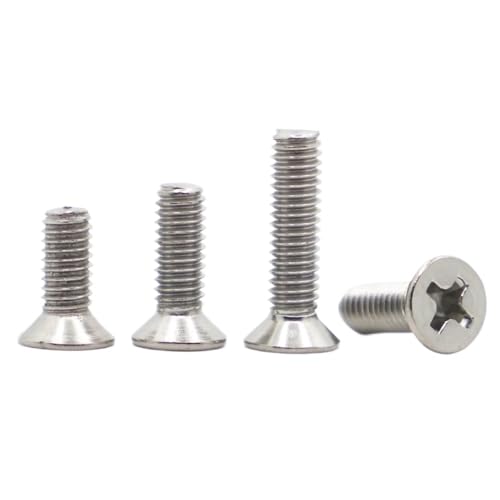 5–50 Stück M1 M1.2 M1.4 M1.6 M2 M2.5 M3 M3.5 M4 M5 M6 M8 304 Edelstahl GB819 Kreuzschlitzschrauben mit flachem Senkkopf(10mm,M1.4 50pcs) von FRAOMHFW