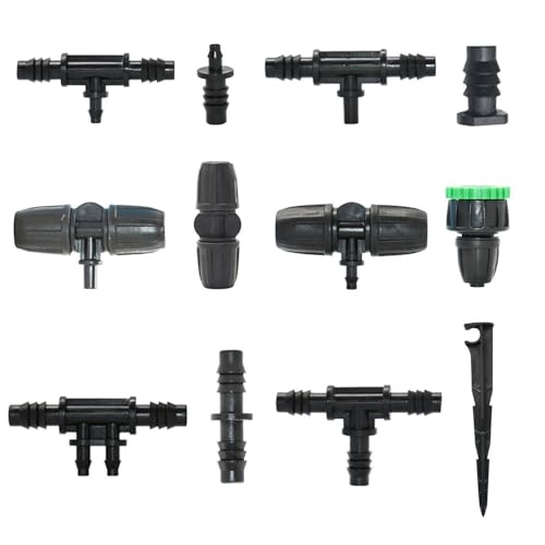 Bewässerung 3/8 "Gartenschlauch Barb Connector 8/11 4/7 3/5mm Schlauch Reduzierstück T-Stück Ellenbogen Endstopfen Tropfbewässerungssystem(W) von FRAOMHFW