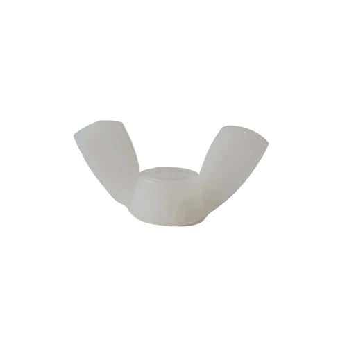 FRAOMHFW 20–100 Stück Nylon-Flügelmuttern M3 M4 M5 M6 M8 M10 M12 Schwarz/Weiß Handfest anziehen Flügelmutter Schmetterlingsmutter Isolierung Kunststoff-Flügelmutter(White,M8 50pcs) von FRAOMHFW