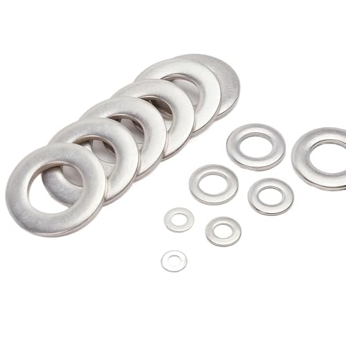 FRAOMHFW 3–200 Stück 304 Edelstahl-Unterlegscheibe M1.6 M1.6 M2 M2.5 M3 M3.5 M4 M5 M6 M8 M10 M12 M14 M16 M18 M20 M22 M24 einfache Dichtung(M2 (300pcs)) von FRAOMHFW