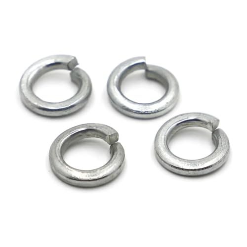GB93 Edelstahl Schwarz Weiß Verzinkt Feder Federscheibe Elastische Dichtung M2 M2.5 M3 M4 M5 M6 M8 M10 M12 M16-M24(White Carbon Steel,50pcs M2.5) von FRAOMHFW