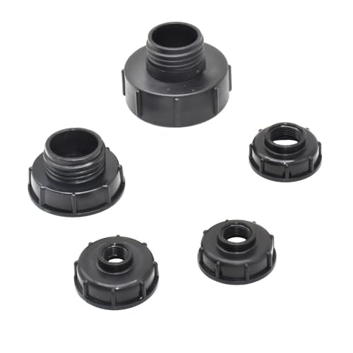 Langlebiger IBC-Tank-Hahnadapter S60 * 6 Grobgewinde auf 1/2 '' 3/4 '' 1 "Wasseranschluss Ersatzventil Fitting(Silver) von FRAOMHFW