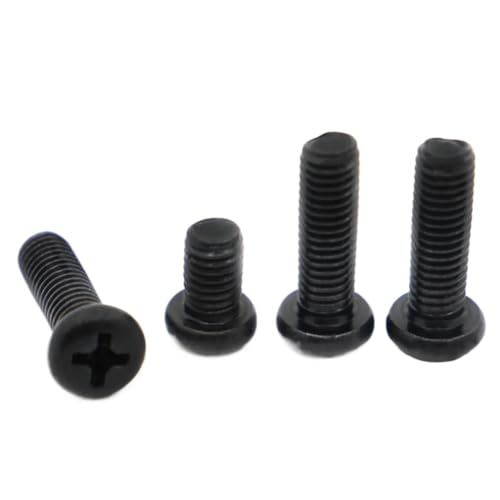 M1 M1.2 M1.6 M2 M2.5 M3 M4 Schwarzstahl/Edelstahl 304 Kreuzschlitz-Flachrundkopfschraube Phillips TV-Schrauben DIN7985 GB818(Carbon Steel,5MM_M4 20PCS) von FRAOMHFW