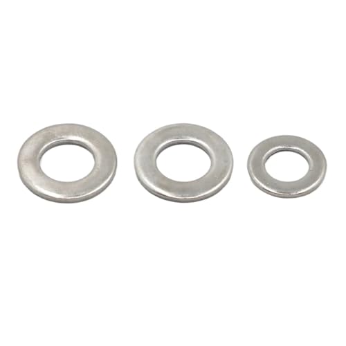 M2 M2.5 M3 M4 M5 M6 M8 M10 M12-M24 Schwarz Weiß Verzinkter Stahl 304 Edelstahl Unterlegscheibe Unterlegscheibe Flache Dichtungsringe(304 Stainless Steel,10pcs M8) von FRAOMHFW
