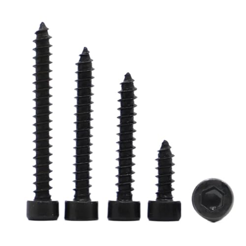 M2 M2.6 M3 M3.5 M4 M5 M6 Schwarzer 8.8 Stahl / 304 Edelstahl Inbusschrauben Innensechskantkopf Selbstschneidende Schraube for Lautsprecher(8.8 Carbon Steel,12MM_M3 20PCS) von FRAOMHFW