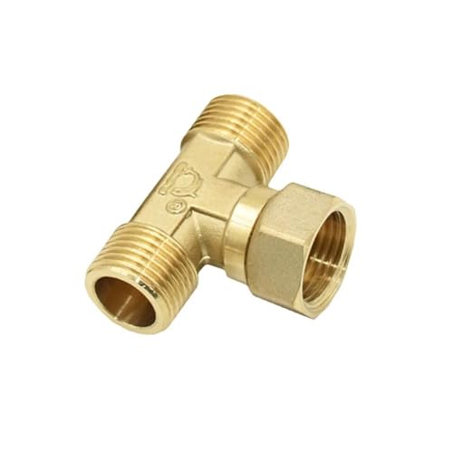 Messing 1/2 Zoll männlich weiblich T-Stück Sanitär Schlauch Splitter Kupfer T-Form Fitting 3 Weg Schlauch Rohr Adapter 1Pcs(B) von FRAOMHFW