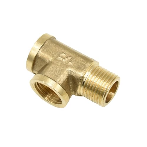 Messing Sanitär Männlich 1/2 T-Stück Weiblich Kupfer T-Form Fitting 3 Weg Rohr Adapter Tap 1 stücke(C) von FRAOMHFW