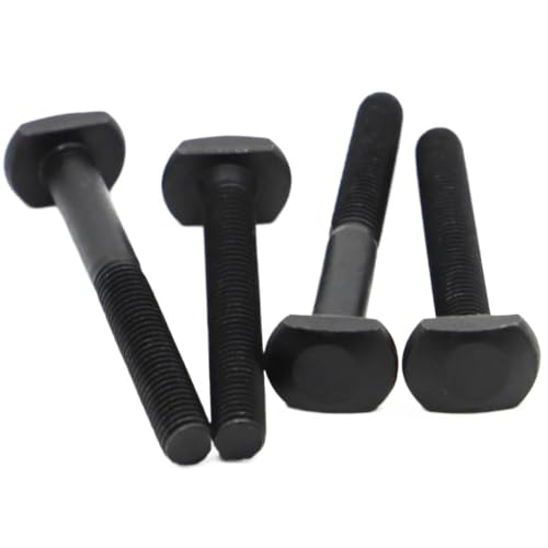 Schwarzer Kohlenstoffstahl T-förmige Stanzfräsmaschinenschraube M6 M8 M10 M12 Gewindestange Klemmkappenschraube T-Nut T-Kopfschrauben GB37(35mm,M6 2pcs) von FRAOMHFW