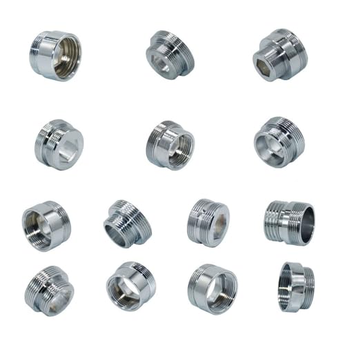 Silber 1/2 M20 M22 M24 Gewindeanschluss Messing M16 M17 M18 M19 M28 M32 Wasserhahnanschluss for Wasserhahnadapter 1 Stück(Silver) von FRAOMHFW