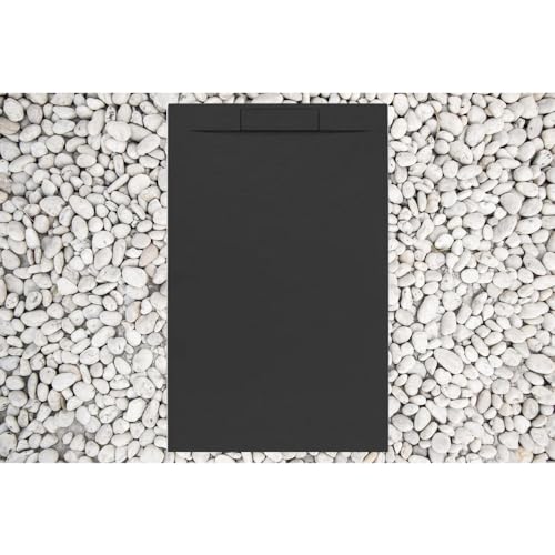 Duschtasse 140 x 85 cm schwarz Line Plus aus Harz und Marmorpulver mit seitlichem Gitter aus Marmorharz Duschtasse 140 x 85 cm schwarz Line Plus aus Harz und Marmorpulver mit seitlichem Gitter aus Marmorharz von FRASCIO NEW TECNOLOGY