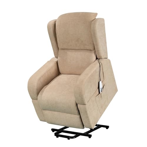 FRASCIO NEW TECNOLOGY Lehnstuhl mit Rückenlehne in Beige, aus Stoff, mit ausziehbarem Tisch und Armlehnen von FRASCIO NEW TECNOLOGY