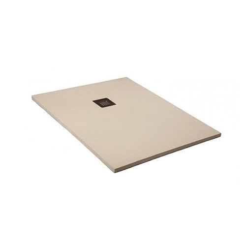 Frascio Duschtasse 90 x 110 cm Line Extra Slim Weiß Perle Ral 1013 aus Kunstharz und Marmorpulver mit Ablaufgarnitur von FRASCIO NEW TECNOLOGY