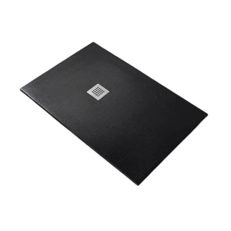 Frascio New Tecnology Duschwanne 100 x 180 cm Vulcano Line Schwarz mit Abfluss von FRASCIO NEW TECNOLOGY