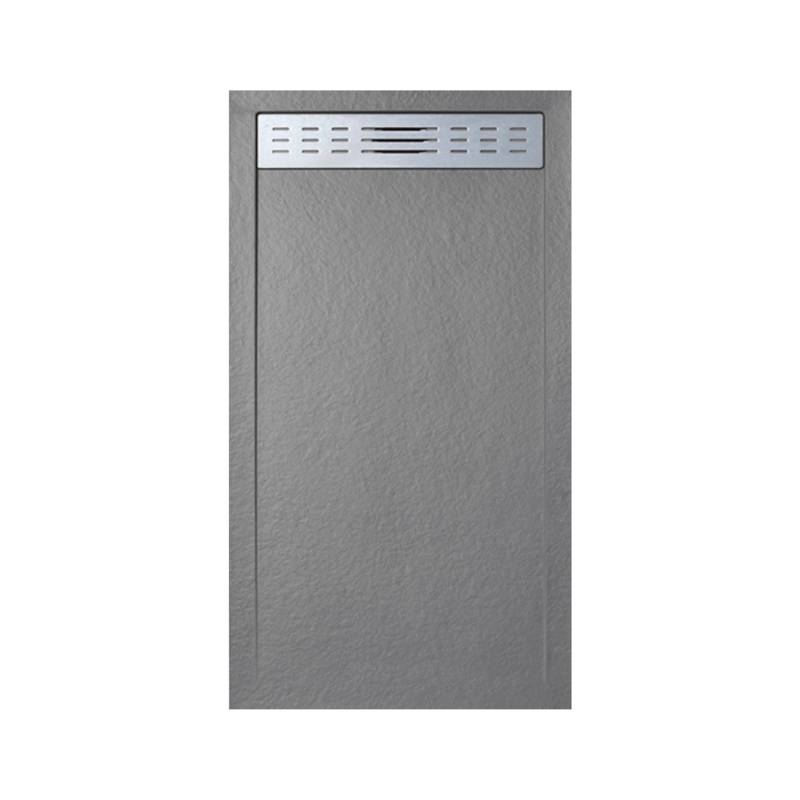 Frascio New Tecnology Duschwanne 70X135 cm mit Line Slim-SeitengitterGrau RAL 7037mit Abfluss von FRASCIO NEW TECNOLOGY