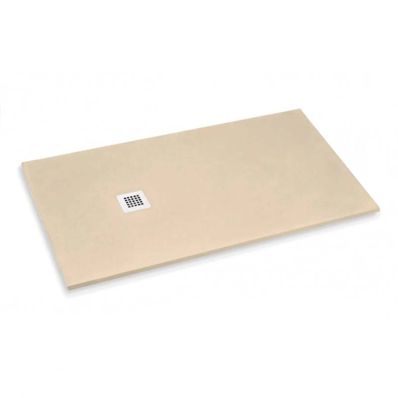 Frascio New Tecnology Duschwanne 80 x 140 cm Vulcano Line Helles Elfenbein RAL 1015 mit Abfluss von FRASCIO NEW TECNOLOGY
