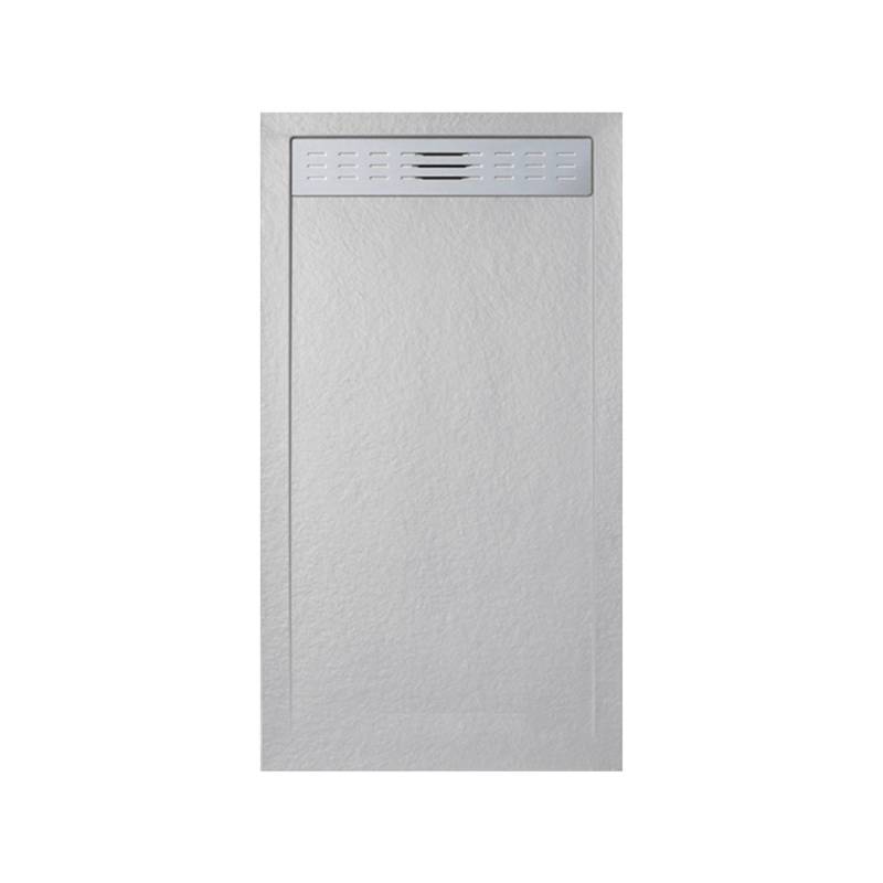 Frascio New Tecnology Duschwanne 80X115 cm mit Line Slim Seitengitter PerlGrau RAL 7035 mit Abfluss von FRASCIO NEW TECNOLOGY