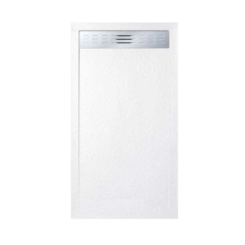 Frascio New Tecnology Duschwanne 90X155 cm mit  Schmaler Seitlicher Gitterlinie in Weiß mit Abfluss von FRASCIO NEW TECNOLOGY