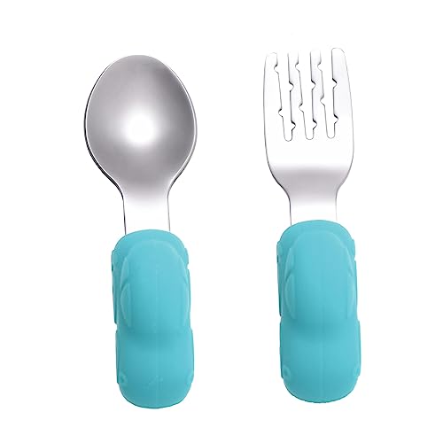 FRCOLOR 1 Paar Einstellbares Kinderbesteck mit Kurzem Griff und für Kleinkinder Lebensmittelechtes für Shower und Persönliche Sammlungen von FRCOLOR