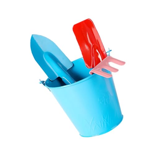 FRCOLOR 1 Satz Gartenwerkzeug Set Teiliges Mini Gartenset mit Schaufel Harke Eimer und Pflanzwerkzeug Hellblau für Junge Sicher und Leicht zu Handhaben Zufällige Farbe Zufällige Farbe von FRCOLOR
