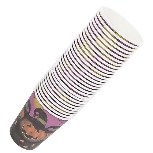 FRCOLOR 1 Satz Halloween-kürbis-pappbecher Halloween-pappbecher Spender Kürbis Pappbecher Filter Glühen Haustier Becher Für Kalte Getränke Tassen Party-pappbecher Flasche Papier 30 Stück von FRCOLOR