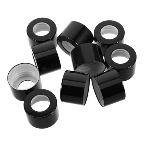 FRCOLOR 10 Stück Teiliges Schwarze Glas Diffusor Verschlüsse mit Robuster Dichtung Langlebige Aromatherapie Flaschendeckel für DIY Duftflaschen Vielseitig Einsetzbar für Zuhause Büro und von FRCOLOR