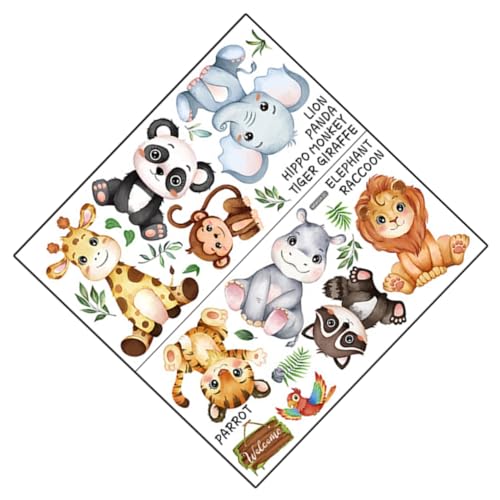 FRCOLOR 1Satz Tier Wandaufkleber Selbstklebende Cartoon Tier Wandsticker für Kinderzimmer Schlafzimmer und Kindergarten Dekorative Dschungeltiere für Ansprechende Wandgestaltung FRCOLOR 1Satz Tier Wandaufkleber Selbstklebende Cartoon Tier Wandsticker für Kinderzimmer Schlafzimmer und Kindergarten Dekorative Dschungeltiere für Ansprechende Wandgestaltung von FRCOLOR