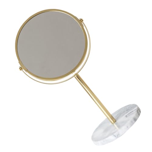 FRCOLOR 1Stk Schminkspiegel aus Marmor Kommode mit Spiegel LED-Spiegel mit Mehreren Winkeln Vanity Mirror Makeup Mirror Goldener Schminkspiegel Tischspiegel Marmorspiegel Kosmetikartikel von FRCOLOR