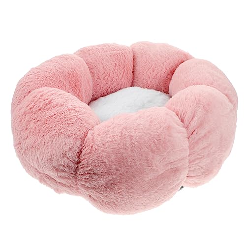 FRCOLOR Katzenbett Blumenform Für Kleine Hunde Und Katzen Warmes Schlafnest Sanftes Haustierbett 40x40,5cm Abnehmbar Und Waschbar von FRCOLOR