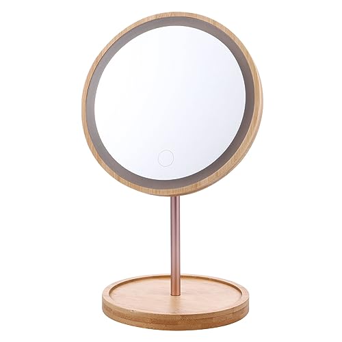 FRCOLOR Led Kosmetikspiegel Aus Holz Runder Schminkspiegel Mit Beleuchtung Drehbar 90° Für Badezimmer Schlafzimmer Und Schreibtisch FRCOLOR Led Kosmetikspiegel Aus Holz Runder Schminkspiegel Mit Beleuchtung Drehbar 90° Für Badezimmer Schlafzimmer Und Schreibtisch von FRCOLOR