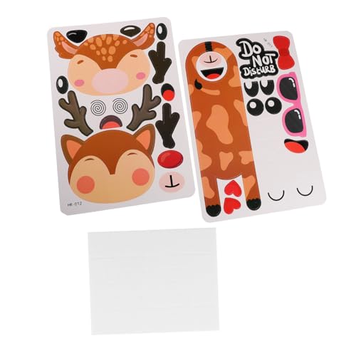 FRCOLOR 2 Stück DIY Türanhänger Cartoon Tiermotiv Elch Dekoration für Türknauf Fördert Hand-koordination und Kreativität Farbenfrohes Türschild für Kinderzimmer und Spielhaus von FRCOLOR