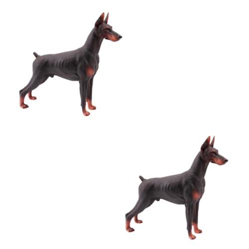 FRCOLOR 2 Stück Dobermann Geschenke Simulation Dekoration Simulation Dobermann Modell Dobermann Figur Modell Pädagogisches Spielzeug Dobermann Modell Kinderspielzeug Nachahmung von FRCOLOR