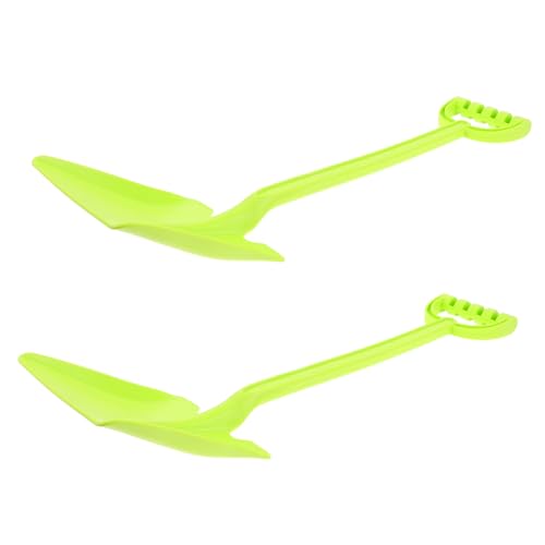 FRCOLOR 2 Stück Sandspaten Mittelgroß Grün Kunststoff Ergonomisch Griff Leicht Tragbar Vielseitig Strand und Garten Fördert Motorik und Hand Auge Koordination Sicher von FRCOLOR