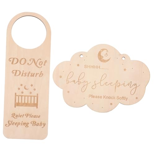 FRCOLOR 2 Stück Schlafschild aus Holz Ruhig Türschild für Babyschlaf Dekoratives Türhänger mit Wolkenmotiv Einfache Montage zur Babyparty für Haustür und Babyzimmer FRCOLOR 2 Stück Schlafschild aus Holz Ruhig Türschild für Babyschlaf Dekoratives Türhänger mit Wolkenmotiv Einfache Montage zur Babyparty für Haustür und Babyzimmer von FRCOLOR